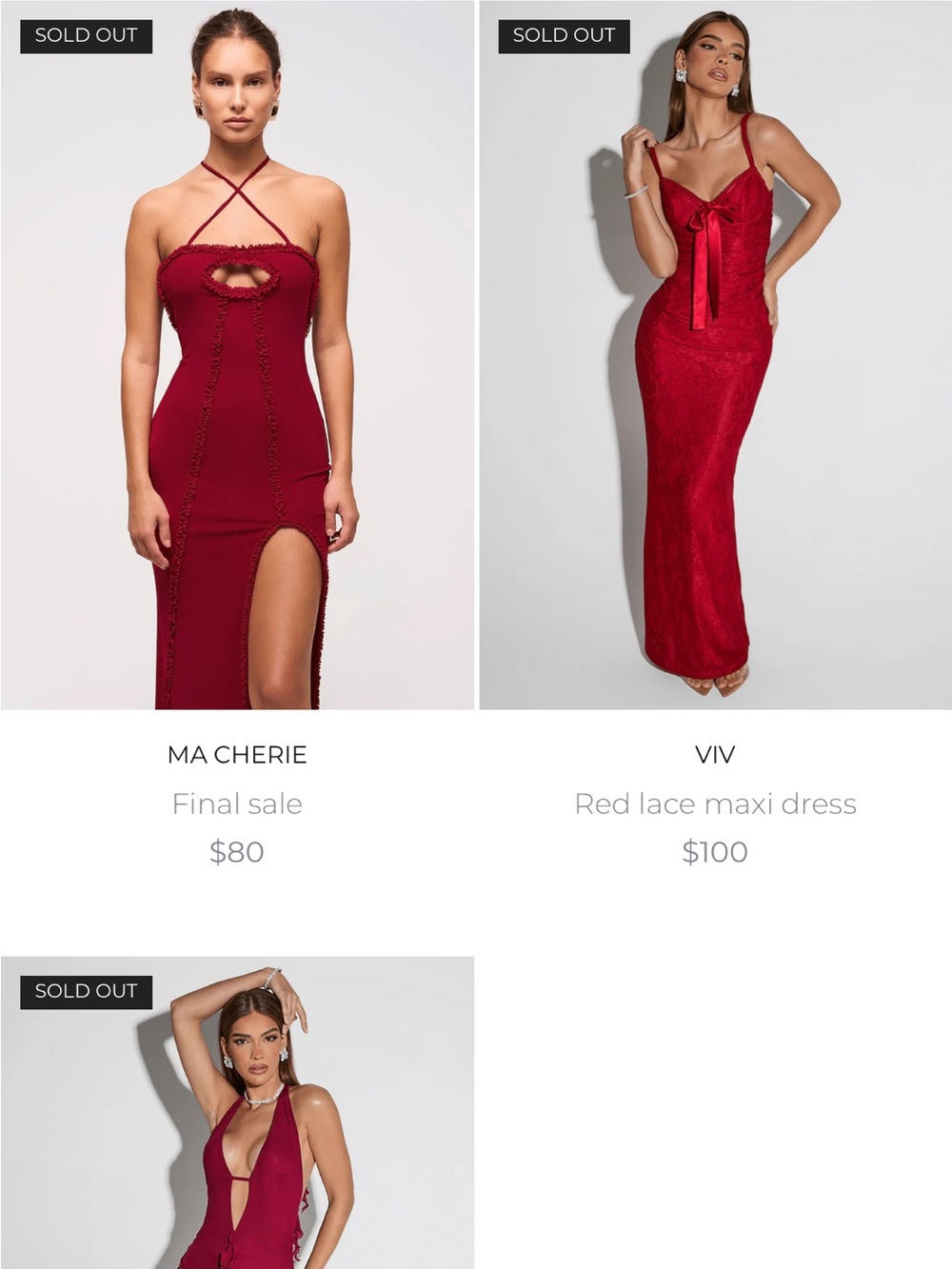 Murci Red Strappy Maxi Dress with Front Slit - Picture 2 of 8